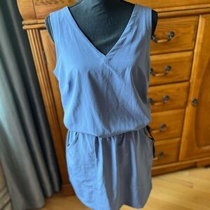 Toad & Co Sleeveless V-Neck Dress in Blue Size L